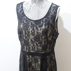 Canlalite Black Floral Dress With Vanilla Liner XL